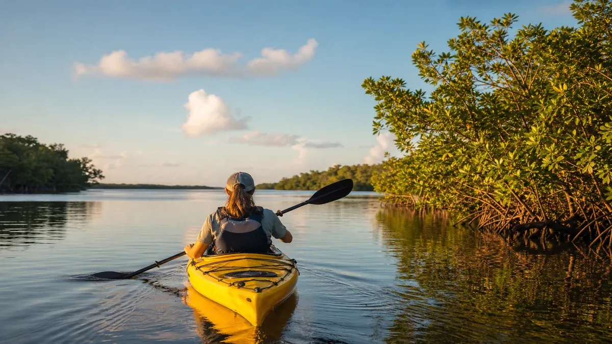 Kayaking Routes waterway guide illustration